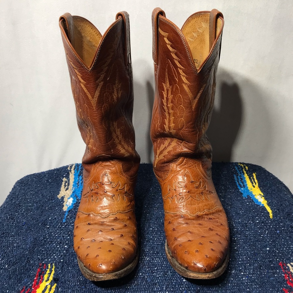 Lucchese 1883 Men's Full Quill Ostrich Leather Cowboy Western Boots